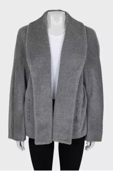 Gray short pile jacket