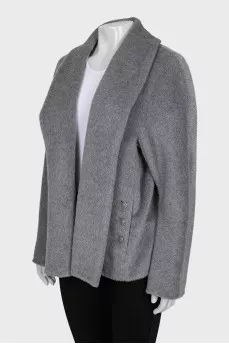 Gray short pile jacket