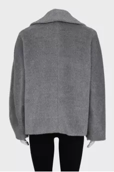 Gray short pile jacket