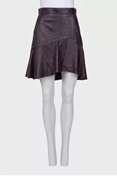 Purple leather skirt with tag