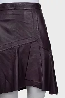 Purple leather skirt with tag