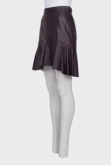 Purple leather skirt with tag