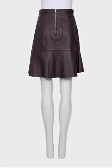 Purple leather skirt with tag