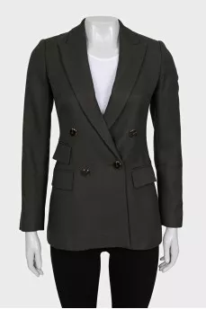 Double-breasted fitted jacket with pockets