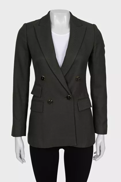 Double-breasted fitted jacket with pockets
