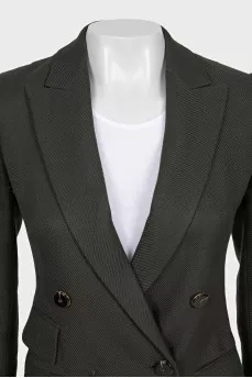 Double-breasted fitted jacket with pockets