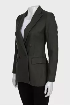 Double-breasted fitted jacket with pockets
