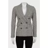 Double-breasted jacket in houndstooth print