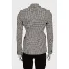 Double-breasted jacket in houndstooth print