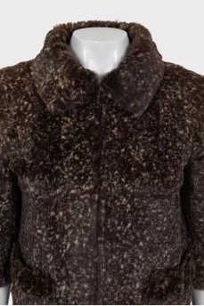 Short rabbit fur coat