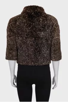 Short rabbit fur coat
