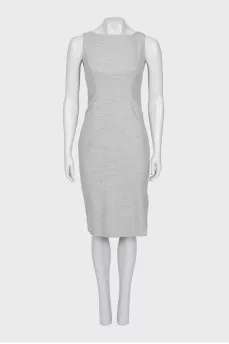 Fitted gray dress with slits