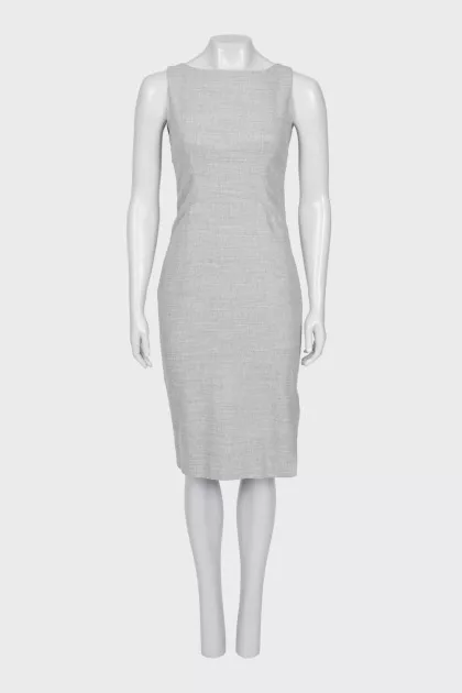 Fitted gray dress with slits