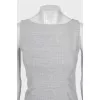 Fitted gray dress with slits