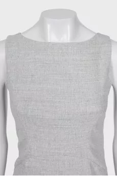 Fitted gray dress with slits
