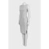Fitted gray dress with slits