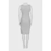 Fitted gray dress with slits