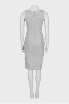 Fitted gray dress with slits