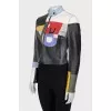 Cropped jacket made of multi-colored leather