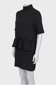Black dress with a frill