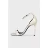 Patent leather sandals in white