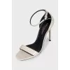 Patent leather sandals in white