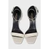 Patent leather sandals in white