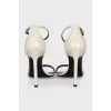 Patent leather sandals in white