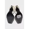 Patent leather sandals in white