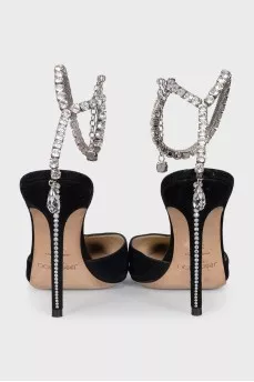 Saeda suede shoes with rhinestones