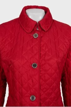 Red quilted jacket