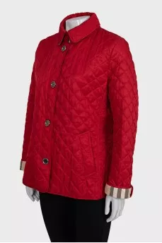 Red quilted jacket