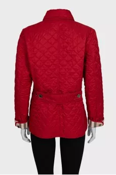 Red quilted jacket