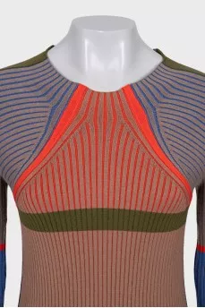Ribbed jumper with short sleeves