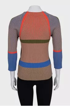 Ribbed jumper with short sleeves