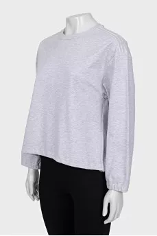 Gray sweatshirt decorated with beads