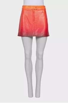 Gradient print mini skirt
