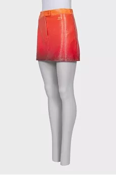 Gradient print mini skirt