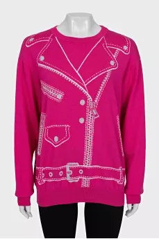 Pink jumper with a print