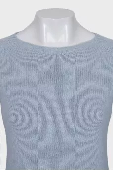 Knitted blue sweater