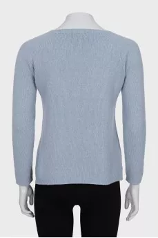 Knitted blue sweater