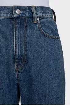 Straight-leg jeans decorated with rhinestones