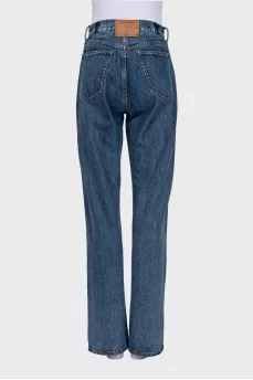 Straight-leg jeans decorated with rhinestones