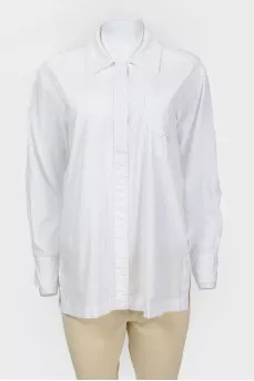 Button down shirt with embroidered brand logo