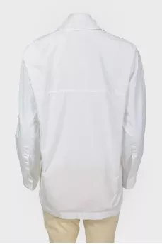 Button down shirt with embroidered brand logo