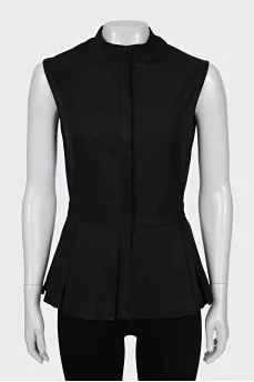 Black sleeveless blouse