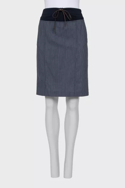 Pinstripe wool skirt