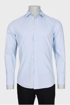 Men's straight shirt in light blue