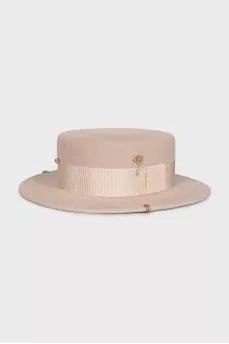 Beige hat with metallic decor