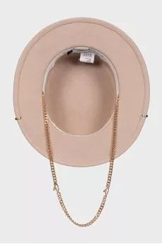 Beige hat with metallic decor